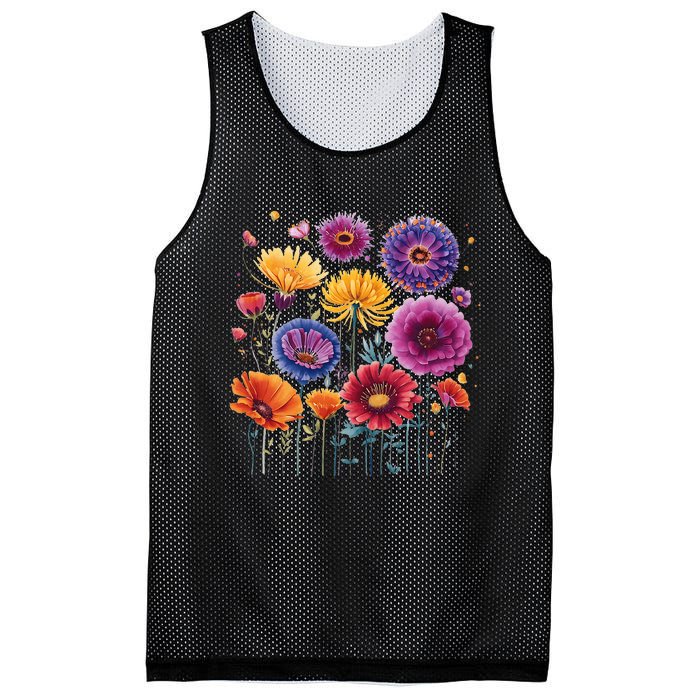 Aesthetic Flowers Collection Violet Flowers Vintage Floral Mesh Reversible Basketball Jersey Tank