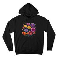 Aesthetic Flowers Collection Violet Flowers Vintage Floral Tall Hoodie