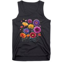 Aesthetic Flowers Collection Violet Flowers Vintage Floral Tank Top