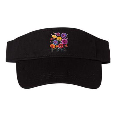 Aesthetic Flowers Collection Violet Flowers Vintage Floral Valucap Bio-Washed Visor