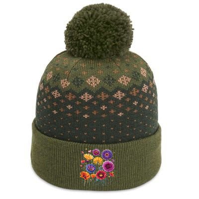 Aesthetic Flowers Collection Violet Flowers Vintage Floral The Baniff Cuffed Pom Beanie