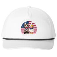 American Flag Cat & Duck Save Our Pets Vote For Trump 2024 Snapback Five-Panel Rope Hat