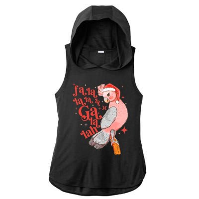 Australian Funny Christmas Holidays Cute Galah Bird Falala Ladies PosiCharge Tri-Blend Wicking Draft Hoodie Tank