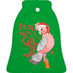 Australian Funny Christmas Holidays Cute Galah Bird Falala Ceramic Bell Ornament