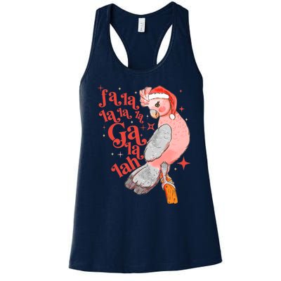 Australian Funny Christmas Holidays Cute Galah Bird Falala Women's Racerback Tank