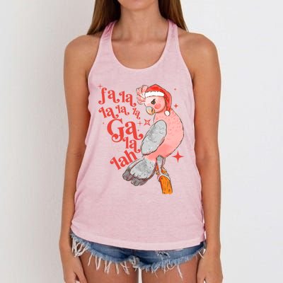 Australian Funny Christmas Holidays Cute Galah Bird Falala Women's Knotted Racerback Tank