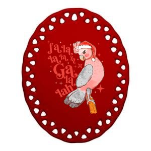 Australian Funny Christmas Holidays Cute Galah Bird Falala Ceramic Oval Ornament