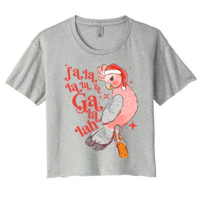 Australian Funny Christmas Holidays Cute Galah Bird Falala Women's Crop Top Tee