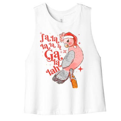 Australian Funny Christmas Holidays Cute Galah Bird Falala Women's Racerback Cropped Tank