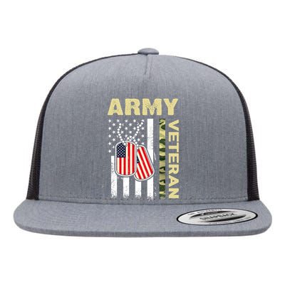 American Flag Camo Proud USA Army Veteran Flat Bill Trucker Hat