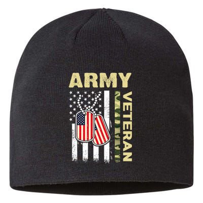 American Flag Camo Proud USA Army Veteran Sustainable Beanie