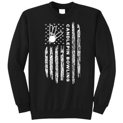 American Flag Candlepin Bowling Vintage Candlepin Bowling Gift Sweatshirt