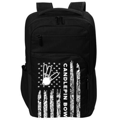 American Flag Candlepin Bowling Vintage Candlepin Bowling Gift Impact Tech Backpack