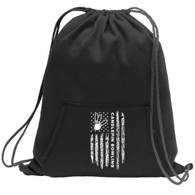 American Flag Candlepin Bowling Vintage Candlepin Bowling Gift Sweatshirt Cinch Pack Bag