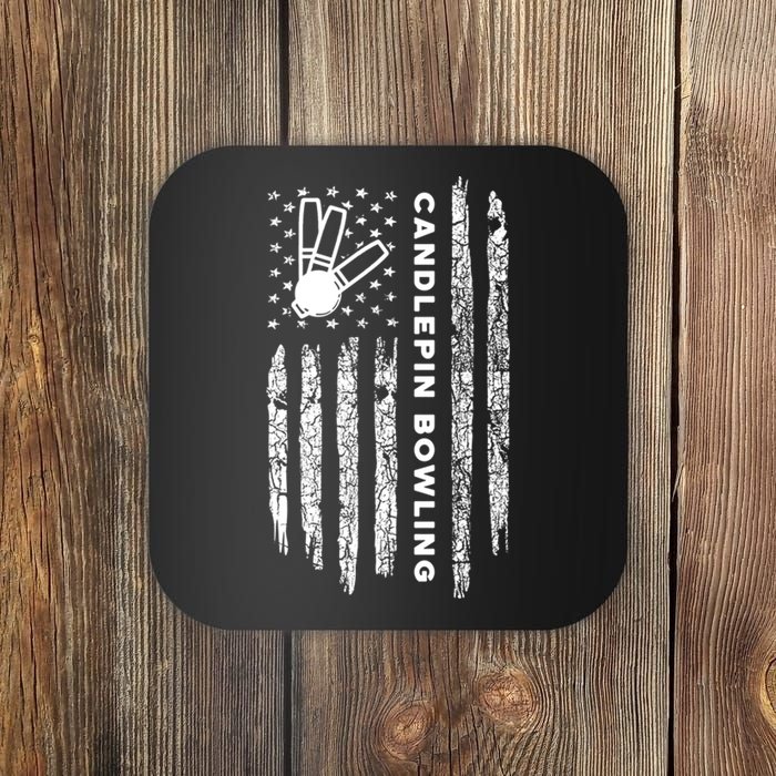 American Flag Candlepin Bowling Vintage Candlepin Bowling Gift Coaster