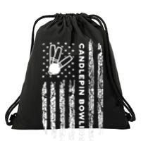 American Flag Candlepin Bowling Vintage Candlepin Bowling Gift Drawstring Bag