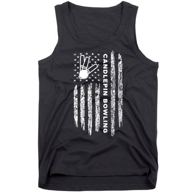 American Flag Candlepin Bowling Vintage Candlepin Bowling Gift Tank Top