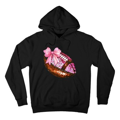 American Football Coquette Bow Autumn Thanksgiving Game Day Hoodie