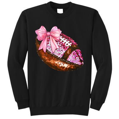 American Football Coquette Bow Autumn Thanksgiving Game Day Sweatshirt