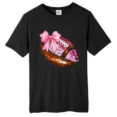 American Football Coquette Bow Autumn Thanksgiving Game Day Tall Fusion ChromaSoft Performance T-Shirt