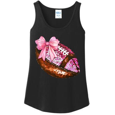 American Football Coquette Bow Autumn Thanksgiving Game Day Ladies Essential Tank