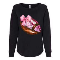 American Football Coquette Bow Autumn Thanksgiving Game Day Womens California Wash Sweatshirt