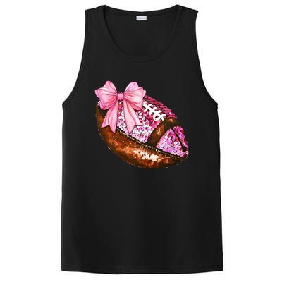 American Football Coquette Bow Autumn Thanksgiving Game Day PosiCharge Competitor Tank