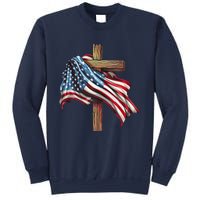 American Flag Christian Cross Jesus 4th Of July Patriotic Sweatshirt