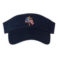 American Flag Christian Cross Jesus 4th Of July Patriotic Valucap Bio-Washed Visor