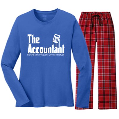 Accountant Funny Cpa Gift Accountant Humor Spoof Gift Women's Long Sleeve Flannel Pajama Set 