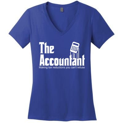 Accountant Funny Cpa Gift Accountant Humor Spoof Gift Women's V-Neck T-Shirt