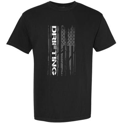 American Flag Car Racing Drifting Garment-Dyed Heavyweight T-Shirt