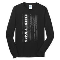 American Flag Car Racing Drifting Tall Long Sleeve T-Shirt