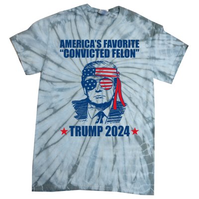 Americas Favorite Convicted Felon Trump 2024 Election Tie-Dye T-Shirt