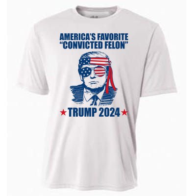 Americas Favorite Convicted Felon Trump 2024 Election Cooling Performance Crew T-Shirt