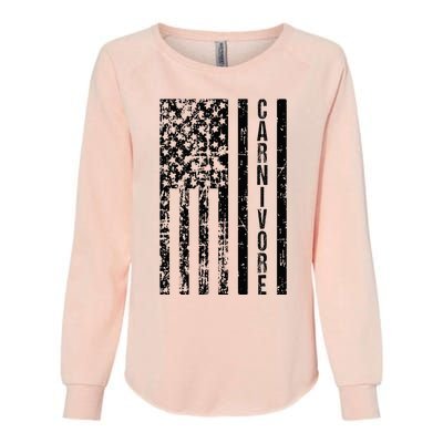 American Flag Carnivore Meat Eater Womens California Wash Sweatshirt