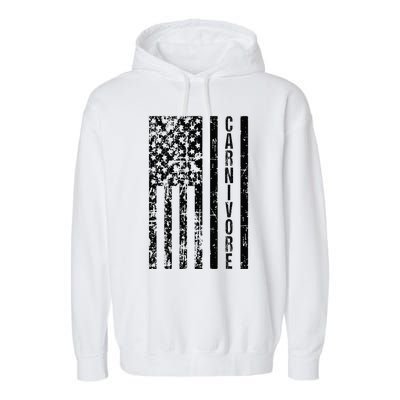 American Flag Carnivore Meat Eater Garment-Dyed Fleece Hoodie