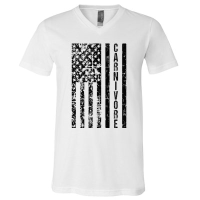 American Flag Carnivore Meat Eater V-Neck T-Shirt