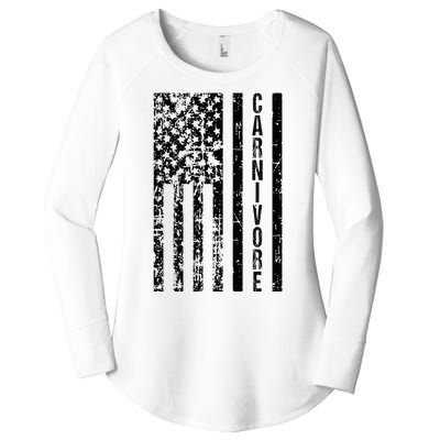 American Flag Carnivore Meat Eater Women's Perfect Tri Tunic Long Sleeve Shirt