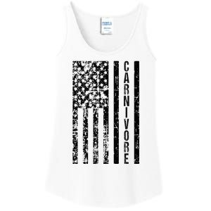 American Flag Carnivore Meat Eater Ladies Essential Tank