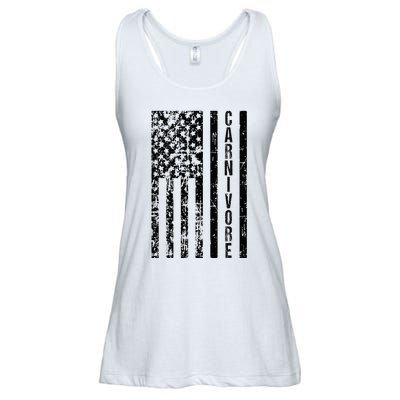 American Flag Carnivore Meat Eater Ladies Essential Flowy Tank