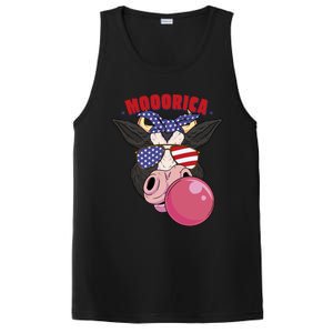 American Flag Cow Chewing Gum Usa Flag Stars Stripes Funny Gift PosiCharge Competitor Tank