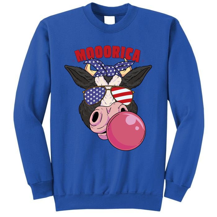 American Flag Cow Chewing Gum Usa Flag Stars Stripes Funny Gift Sweatshirt