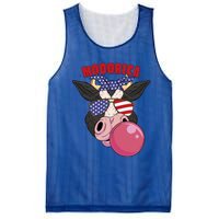 American Flag Cow Chewing Gum Usa Flag Stars Stripes Funny Gift Mesh Reversible Basketball Jersey Tank