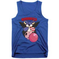 American Flag Cow Chewing Gum Usa Flag Stars Stripes Funny Gift Tank Top