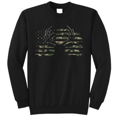 American Flag Camouflage Outdoor Antlers Deer Tall Sweatshirt