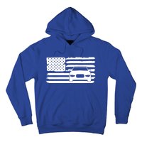 American Flag Car Racing Gift Vintage Usa Flag Auto Racing Funny Gift Hoodie