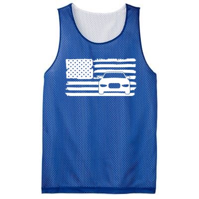 American Flag Car Racing Gift Vintage Usa Flag Auto Racing Funny Gift Mesh Reversible Basketball Jersey Tank