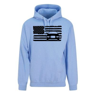 American Flag Car Racing Gift Vintage Usa Flag Auto Racing Funny Gift Unisex Surf Hoodie