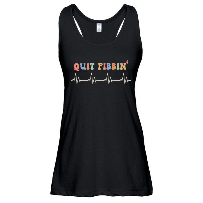 Atrial Fibrillation Cardiology Heart Rythm Quit Fibbin Ladies Essential Flowy Tank